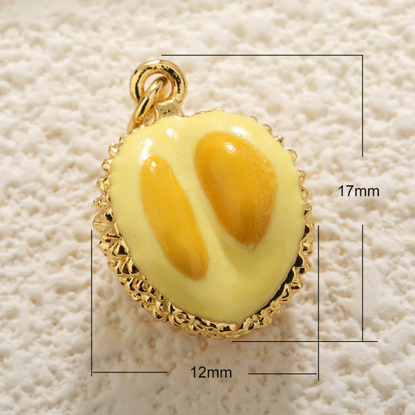 Fruit Shaped Copper Diy Jewelry Pendant With Oil Dripping Design Watermelon Durian Mango Strawberry Apple