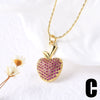 Fruit Strawberry Cherry Pendant Necklace Copper Electroplated For Women