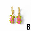 Fruit Strawberry Pitaya Drop Gold Plated Copper Pendant Earrings For Women