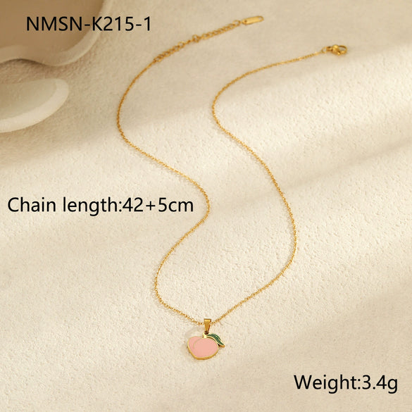 Fruit Style Stainless Steel 18K Gold Plated Necklace
