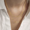 Full Diamond 5A Zircon Pin Stainless Steel Necklace Bracelet Jewelry Suit For Women With Electroplating Design Light Luxury Style