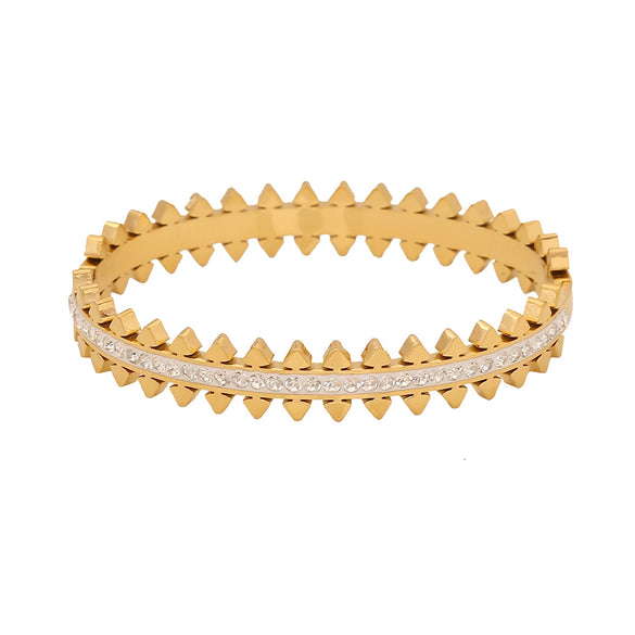 Full Diamond Hollow Fashion Stainless Steel Bracelet With Electroplating