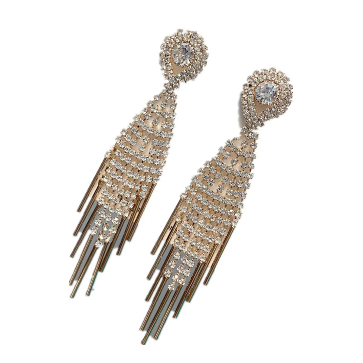 Full Diamond Tassel Earrings