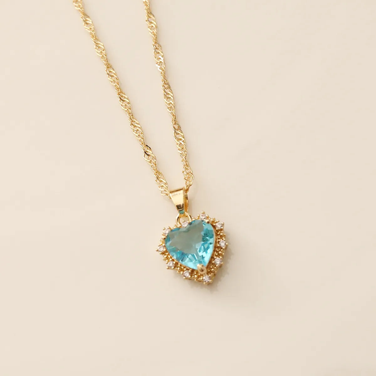 Full Diamond Zircon Heart Necklace