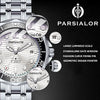 Fullyautomatic Mechanical Men's Watch With Wave Carved Design Round Dial Stainless Steel Strap And Buckle Alloy Case Mineral Reinforced Glass Mirror