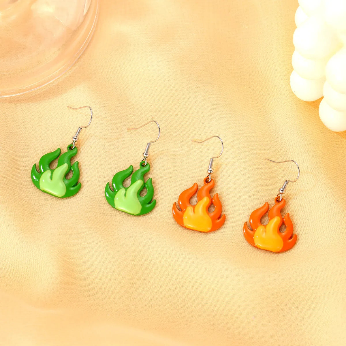 Fun Fashion Cartoon Acrylic Flame Earrings