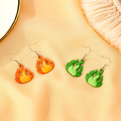 Fun Fashion Cartoon Acrylic Flame Earrings