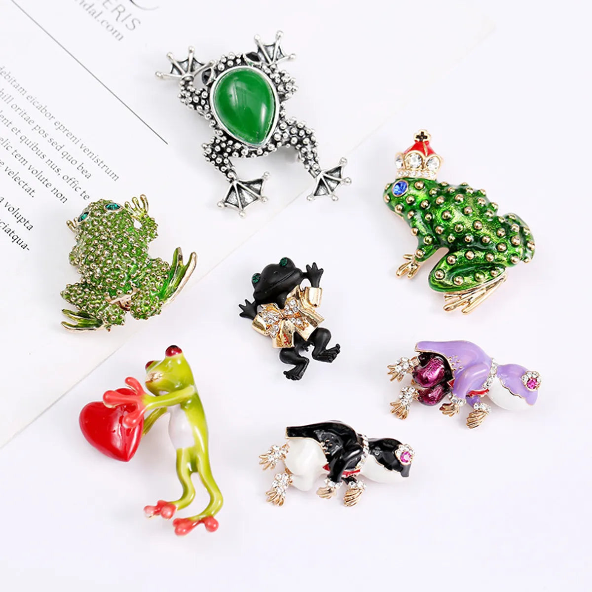 Funny Animal Alloy Enamel Inlay Artificial Gemstones Women'S Brooches