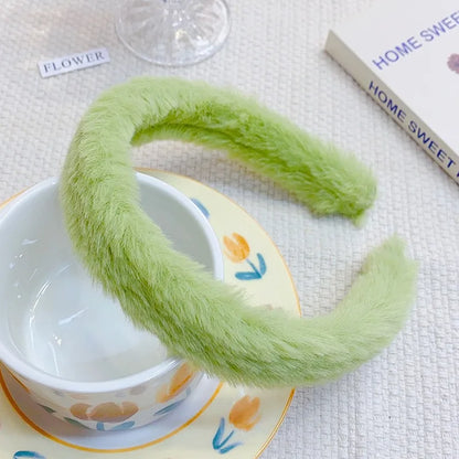 Funny Cartoon Big Eyes Green Frog Headband Female Face Wash Cute Plush Hair Band Headband Mask Headdress