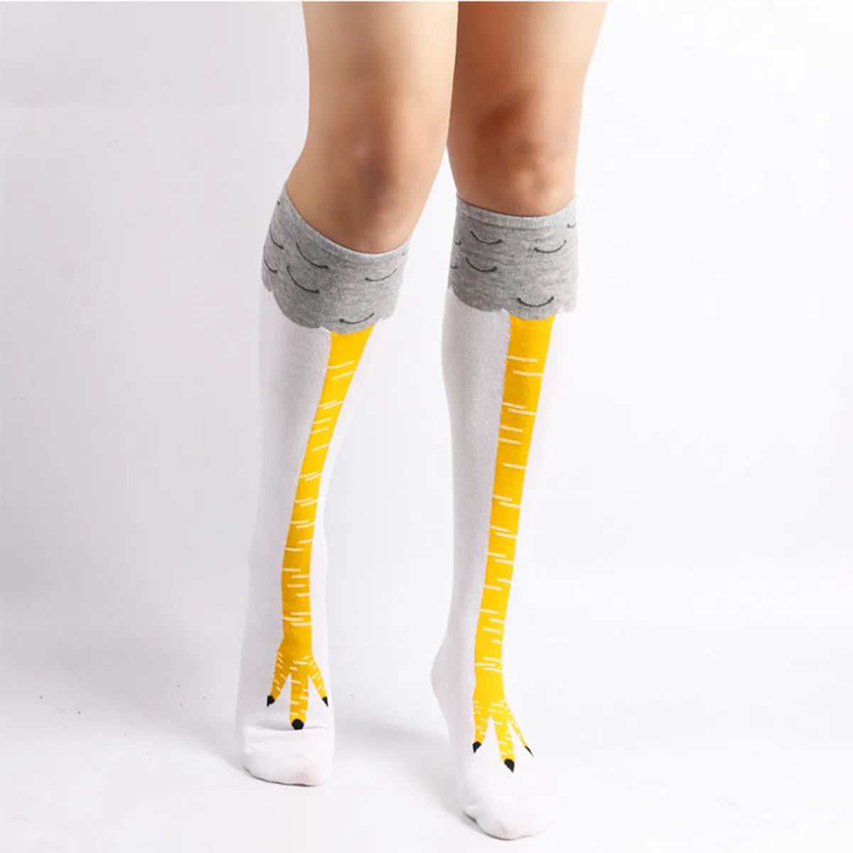 Funny Cartoon Cotton Blending Jacquard Over The Knee Socks