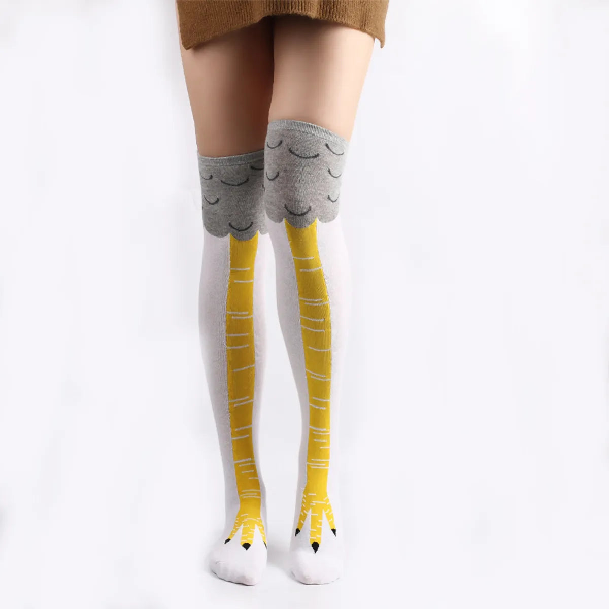 Funny Cartoon Cotton Blending Jacquard Over The Knee Socks