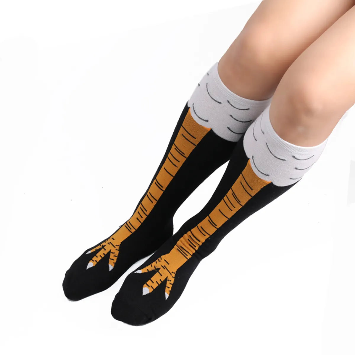 Funny Cartoon Cotton Blending Jacquard Over The Knee Socks