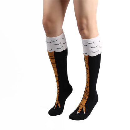 Funny Cartoon Cotton Blending Jacquard Over The Knee Socks