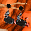 Funny Christmas Black Cat Acrylic Earrings