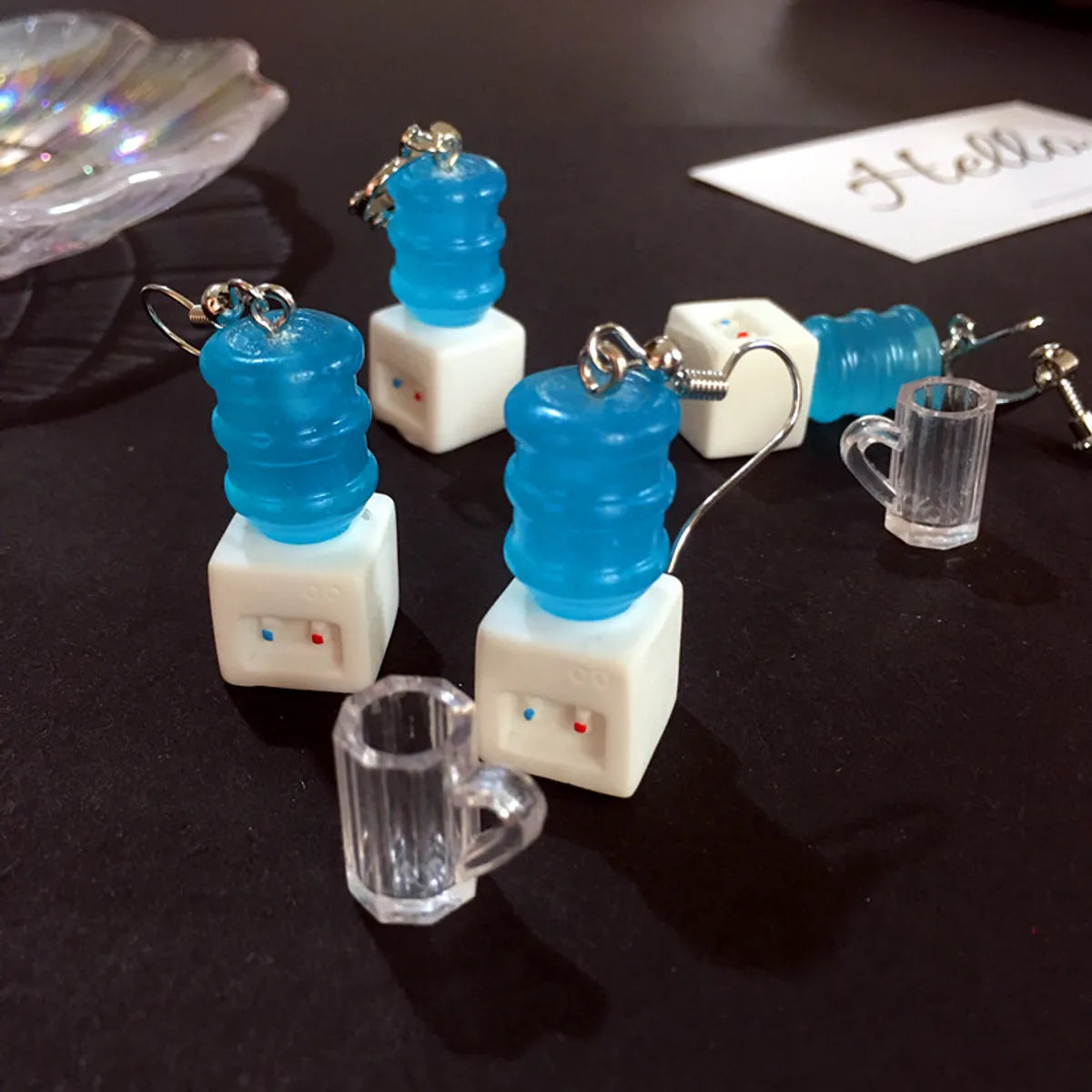 Funny Creative Hip-hop Bathtub Toilet Mini Water Dispenser Earrings Wholesale