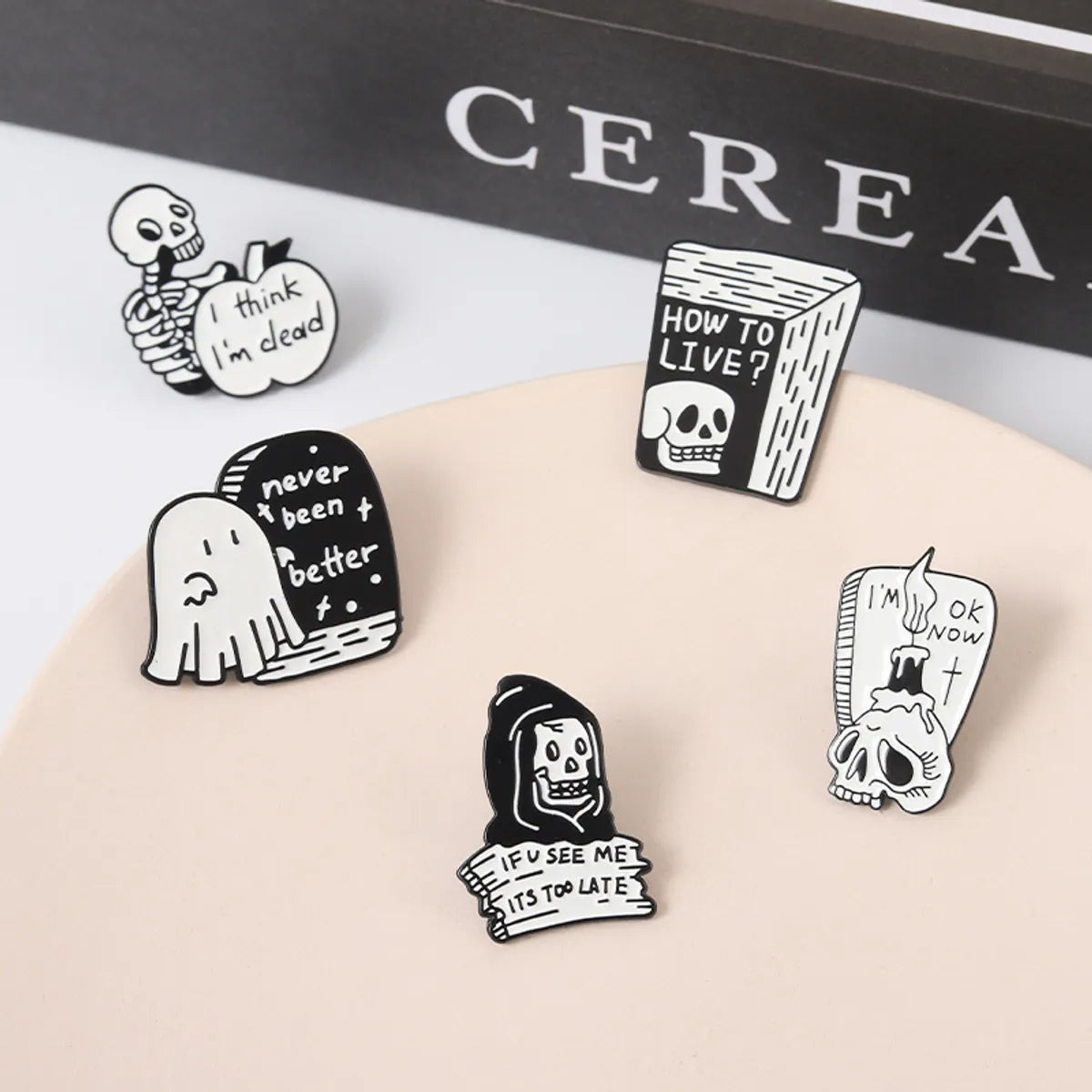 Funny Ghost Alloy Asymmetrical Enamel Unisex Brooches