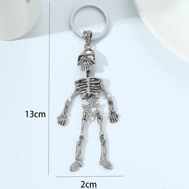 Funny Novelty Artistic Skull Metal Bag Pendant Keychain