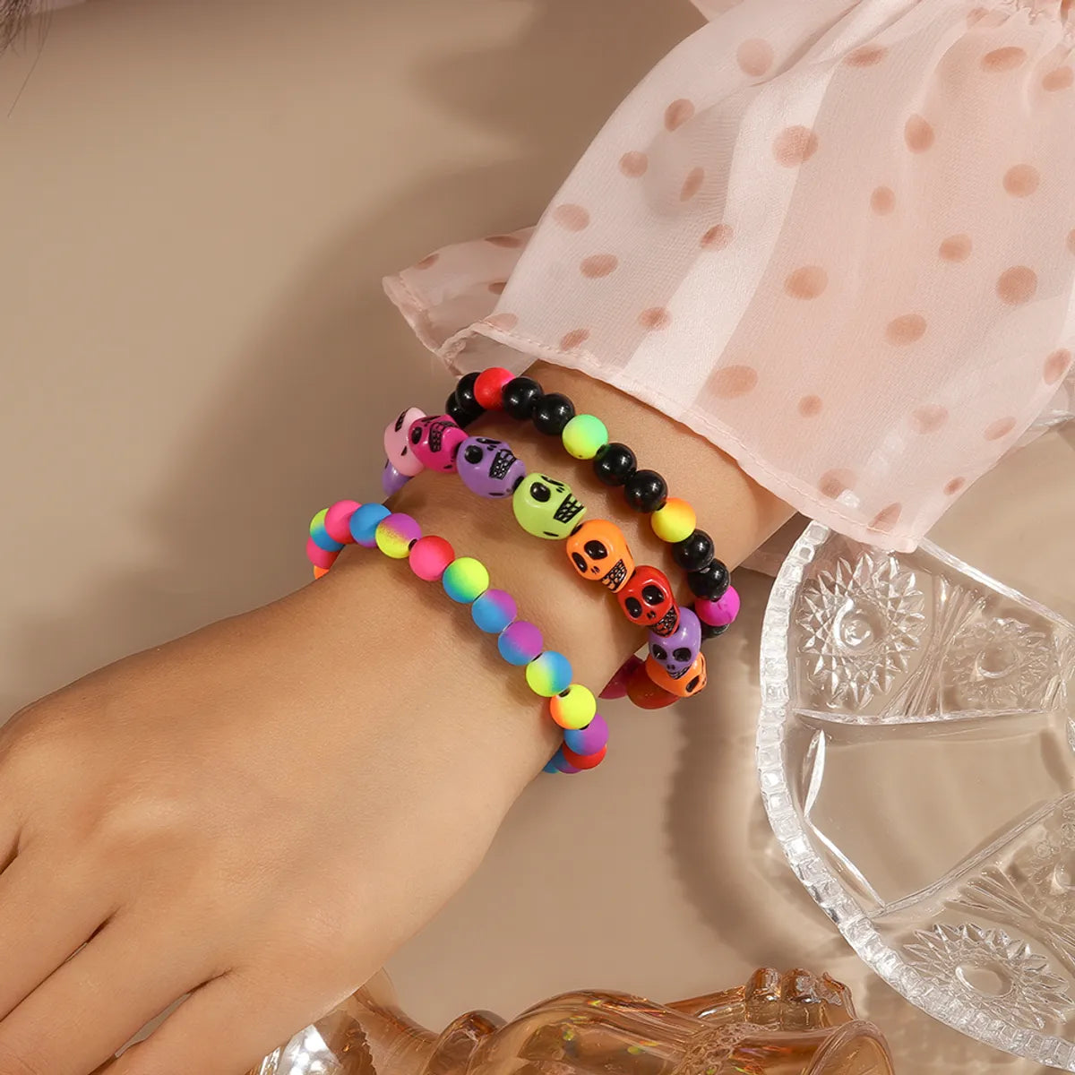 Funny Skull Beaded Wholesale Bracelets