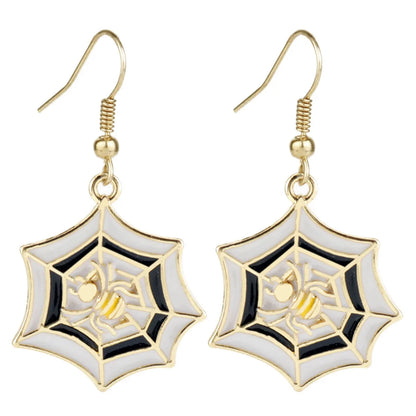 Funny Spider Alloy Plating Inlay Artificial Gemstones Women'S Drop Earrings 1 Pair