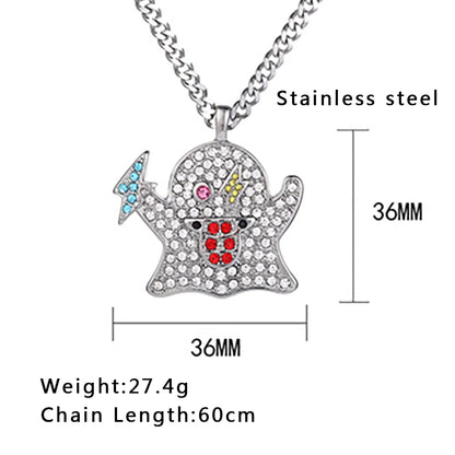 304 Stainless Steel 18K Gold Plated Funny Streetwear Inlay Lightning Zircon Bracelets Necklace