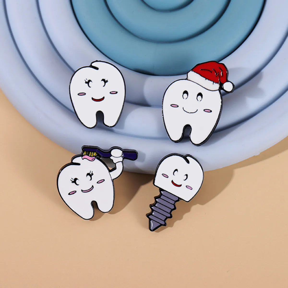 Funny Teeth Alloy Stoving Varnish Unisex Brooches