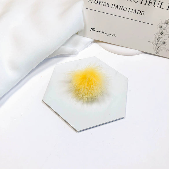Fur Ball Earrings And Hair Accessories Fabric Material Cartoon Style