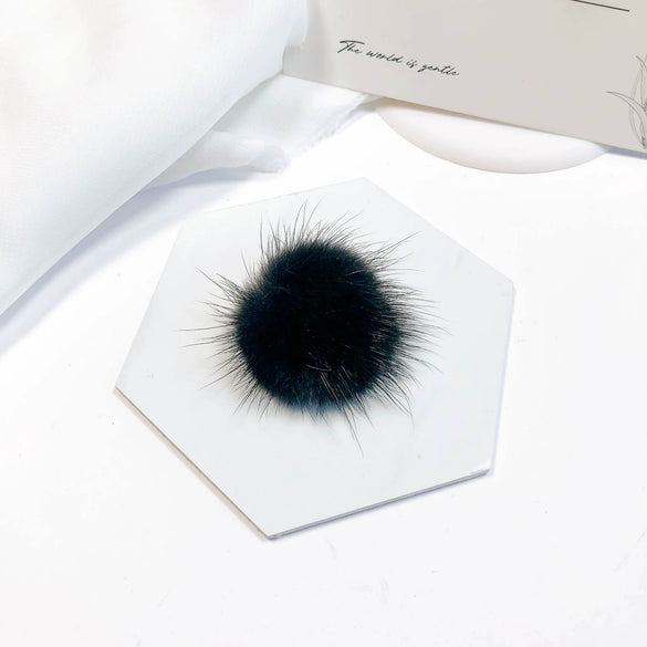 Fur Ball Earrings And Hair Accessories Fabric Material Cartoon Style