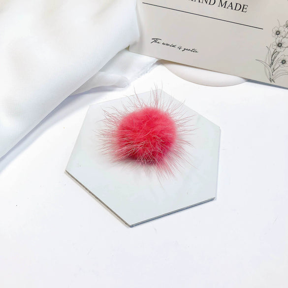 Fur Ball Earrings And Hair Accessories Fabric Material Cartoon Style