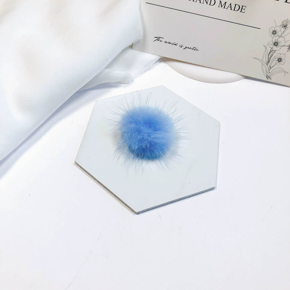 Fur Ball Earrings And Hair Accessories Fabric Material Cartoon Style