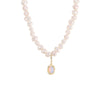 Galaxy Style Women's Freshwater Pearl And Alloy Pendant Necklace With Verbal Chain
