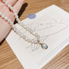 Galaxy Style Women's Freshwater Pearl And Alloy Pendant Necklace With Verbal Chain