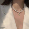 Galaxy Style Women's Freshwater Pearl And Alloy Pendant Necklace With Verbal Chain