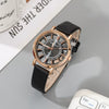 Gear Belt Watch Alloy Case Imitation Leather Strap Stainless Steel Buckle Round Dial Leisure Style
