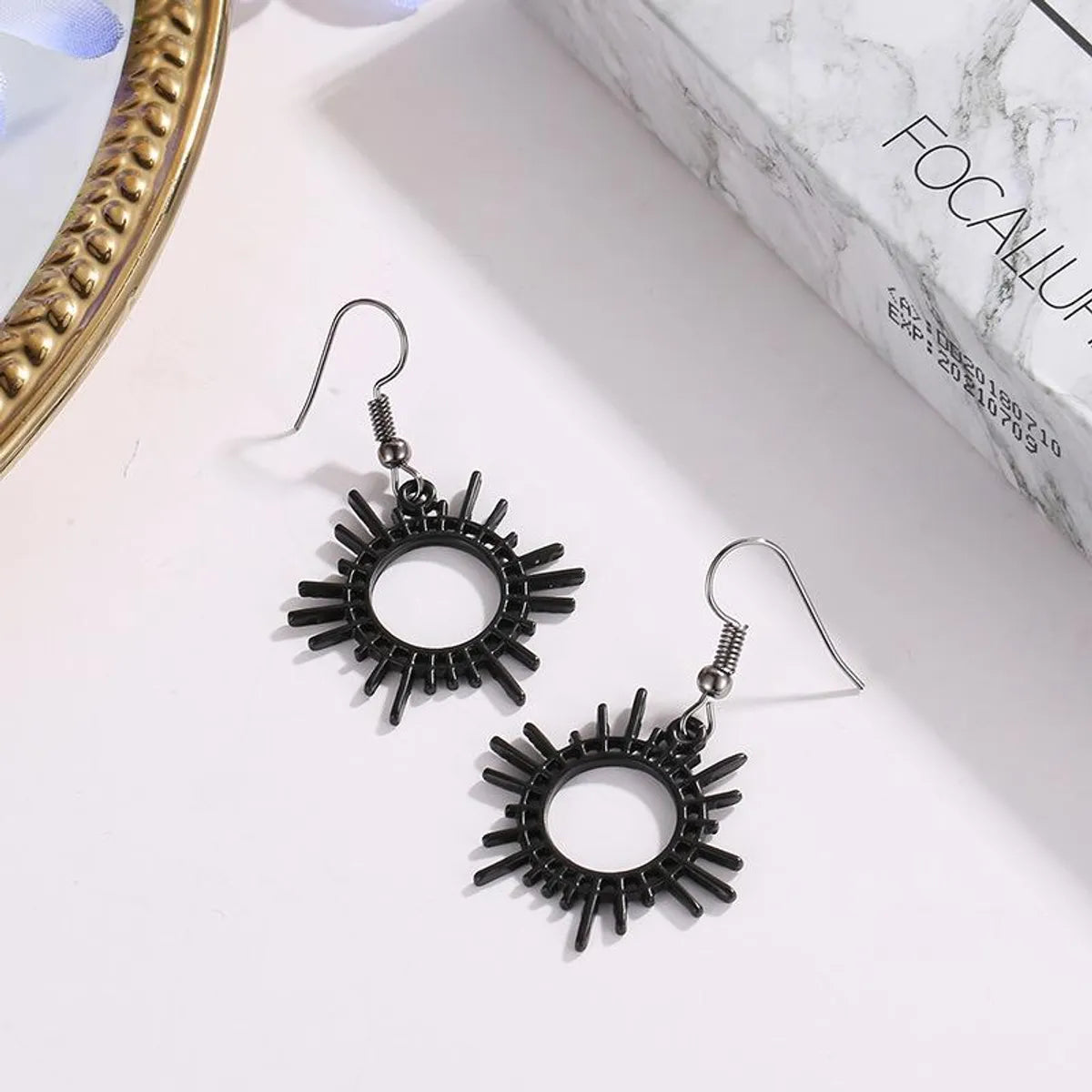 Gear Earrings Creative Geometric Alloy Jewelry Female Sun Earrings Wholesale