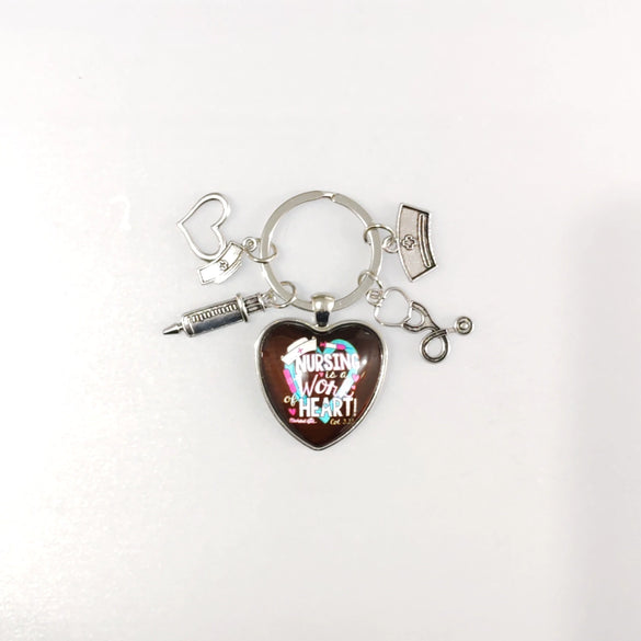 Gemstone Enamel Nurse Cap And Syringe Keychain Pendant Accessory Made Of Alloy For Nurses' Day And Doctor Time