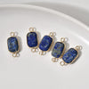 Gemstone Pendant Jewelry Copper Rectangular Cut Corner Electroplating