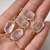 Gemstone Pendant Jewelry Copper Rectangular Cut Corner Electroplating