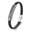Geometric 316L Stainless Steel  Leather Men'S Bracelets Men Cord & Leather Bracelets