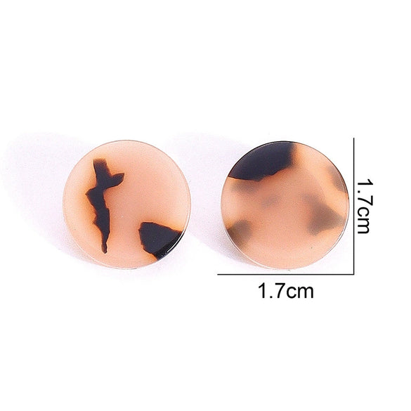 Geometric Acrylic Leopard Print Ear Clip Hoop Earrings For Unpierced Ears Round Or Oval Style