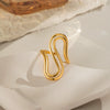 Geometric Asymmetrical Stylish Daily Ring For Women High End Stainless Steel With 18K Gold Electroplated Hand Jewelry Accessories