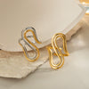 Geometric Asymmetrical Stylish Daily Ring For Women High End Stainless Steel With 18K Gold Electroplated Hand Jewelry Accessories