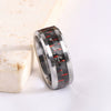 Geometric Beveled Tungsten Steel Ring With Carbon Fiber Inlay And Electroplated Finish Unisex Couple Jewelry Wholesale
