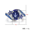 Geometric Blue Sapphire Style Copper Bracelet Ring With Electroplated Finish Old Money Fashion Jewelry For Women And Men