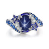 Geometric Blue Sapphire Style Copper Bracelet Ring With Electroplated Finish Old Money Fashion Jewelry For Women And Men