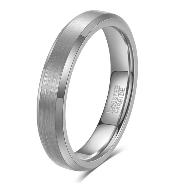 Geometric Brushed Gold Tone Electroplated Tungsten Steel Unisex Fashion Ring For Couples Wholesale