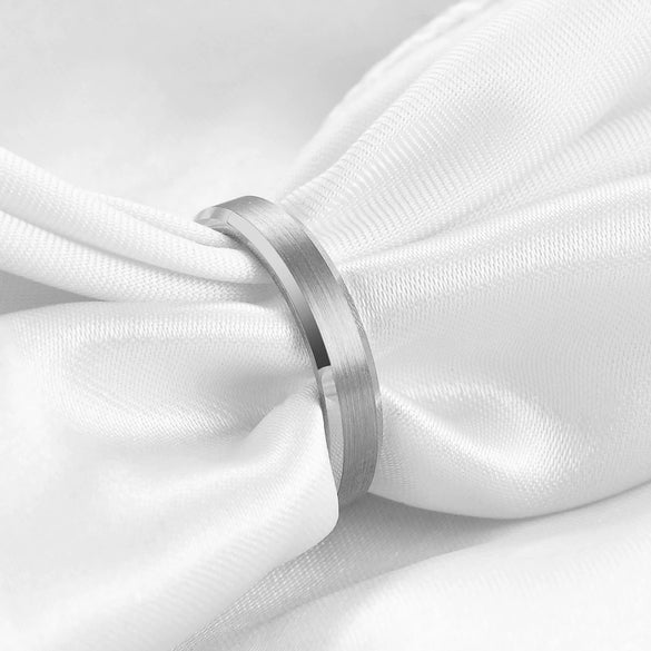 Geometric Brushed Gold Tone Electroplated Tungsten Steel Unisex Fashion Ring For Couples Wholesale