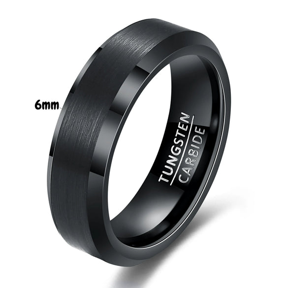 Geometric Brushed Gold Tone Electroplated Tungsten Steel Unisex Fashion Ring For Couples Wholesale
