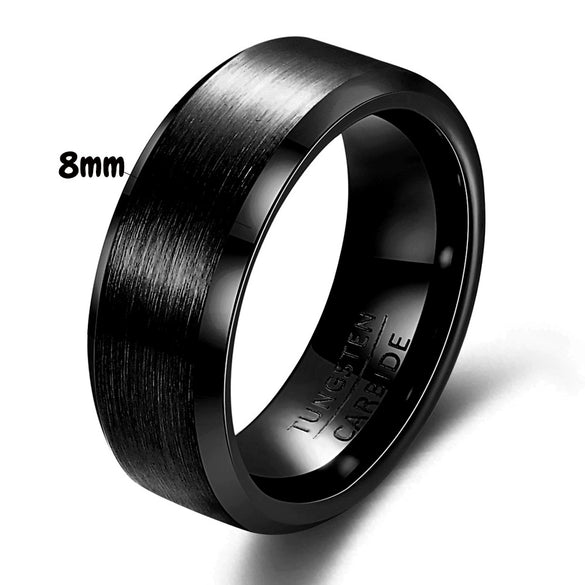 Geometric Brushed Gold Tone Electroplated Tungsten Steel Unisex Fashion Ring For Couples Wholesale