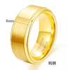 Geometric Brushed Matte Tungsten Steel Ring With Electroplated Finish For Unisex Couple Jewelry
