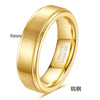 Geometric Brushed Matte Tungsten Steel Ring With Electroplated Finish For Unisex Couple Jewelry